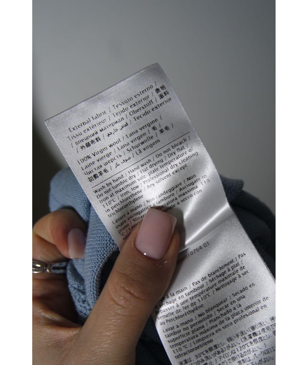 VALENTINO Голубое шерстяное повседневное платье, фото 6