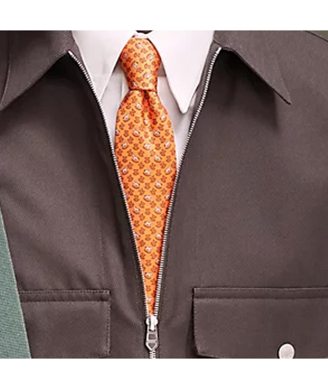 HERMES Оранжевый галстук, фото 2