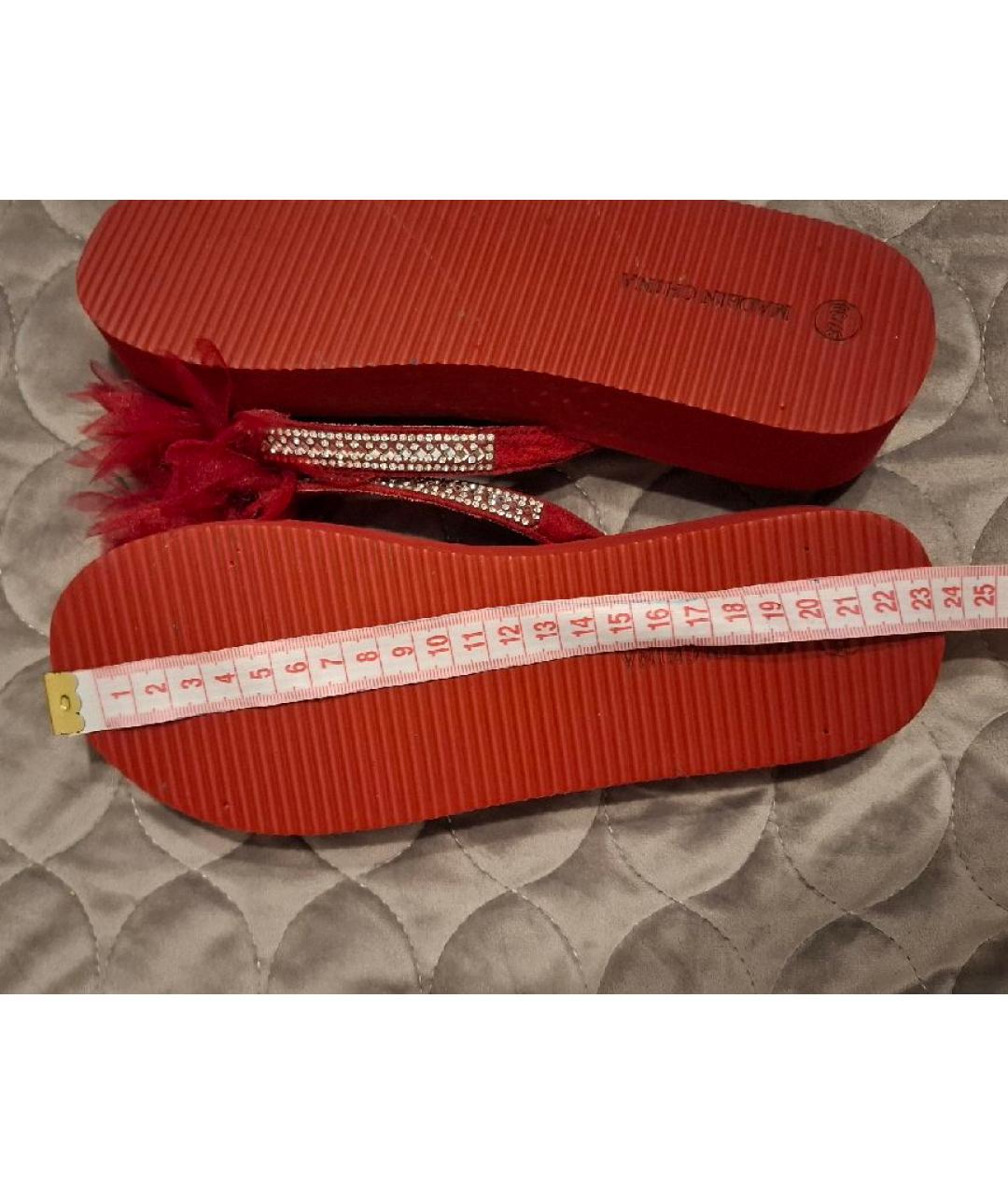 MONNALISA Бордовые неопреновые шлепанцы, фото 6