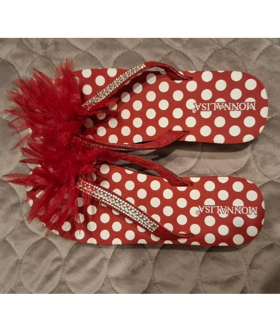 MONNALISA Бордовые неопреновые шлепанцы, фото 2