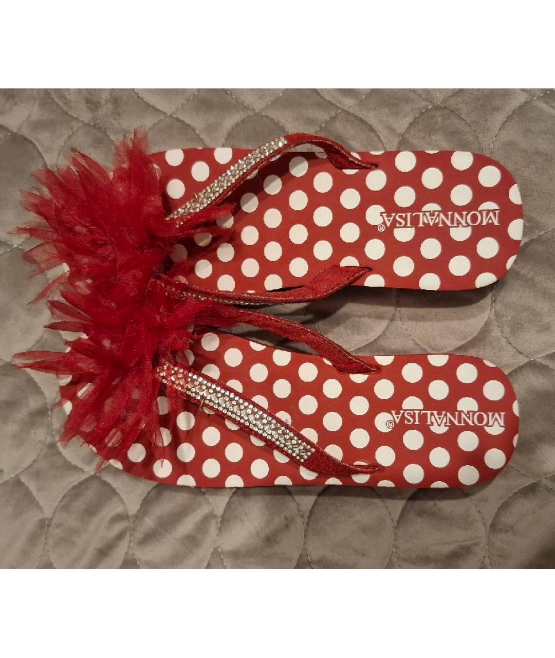 MONNALISA Бордовые неопреновые шлепанцы, фото 7