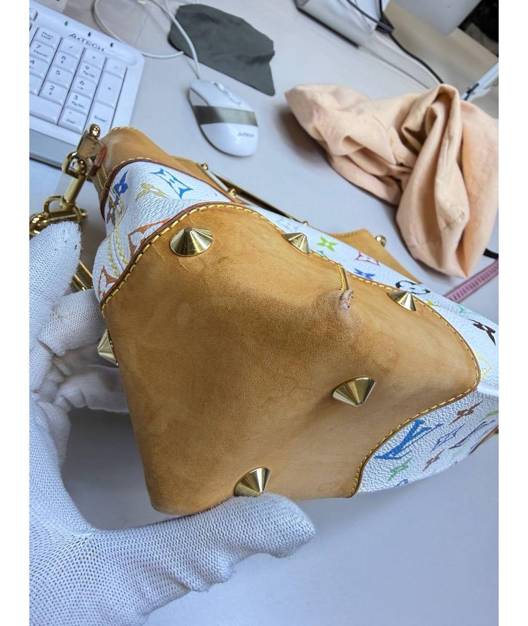 LOUIS VUITTON Белая кожаная сумка с короткими ручками, фото 2