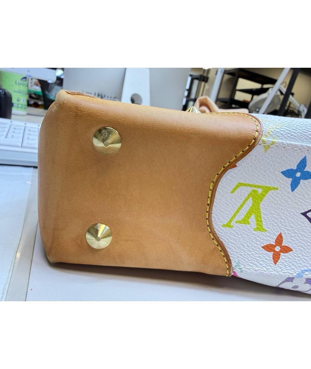 LOUIS VUITTON Белая кожаная сумка с короткими ручками, фото 5