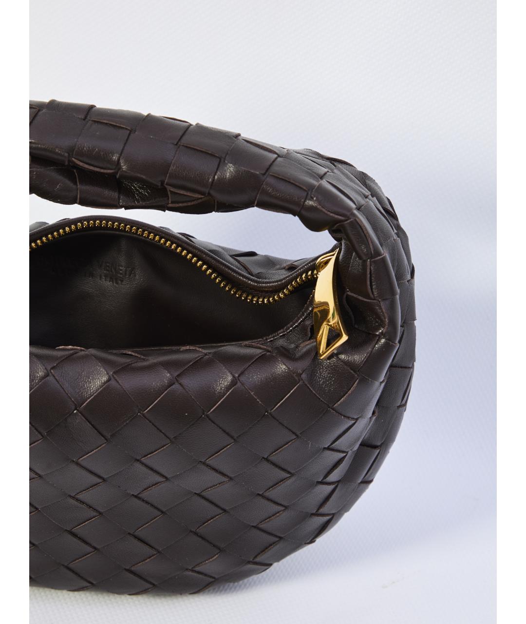 BOTTEGA VENETA Коричневая кожаная сумка с короткими ручками, фото 4