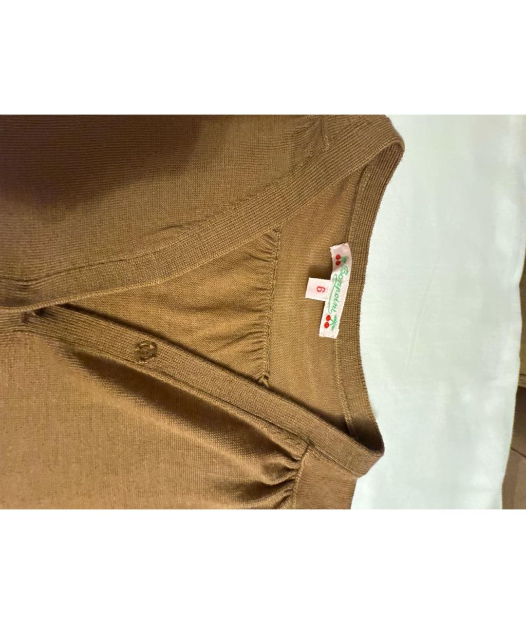 BONPOINT Горчичный шерстяной жакет / жилет, фото 2