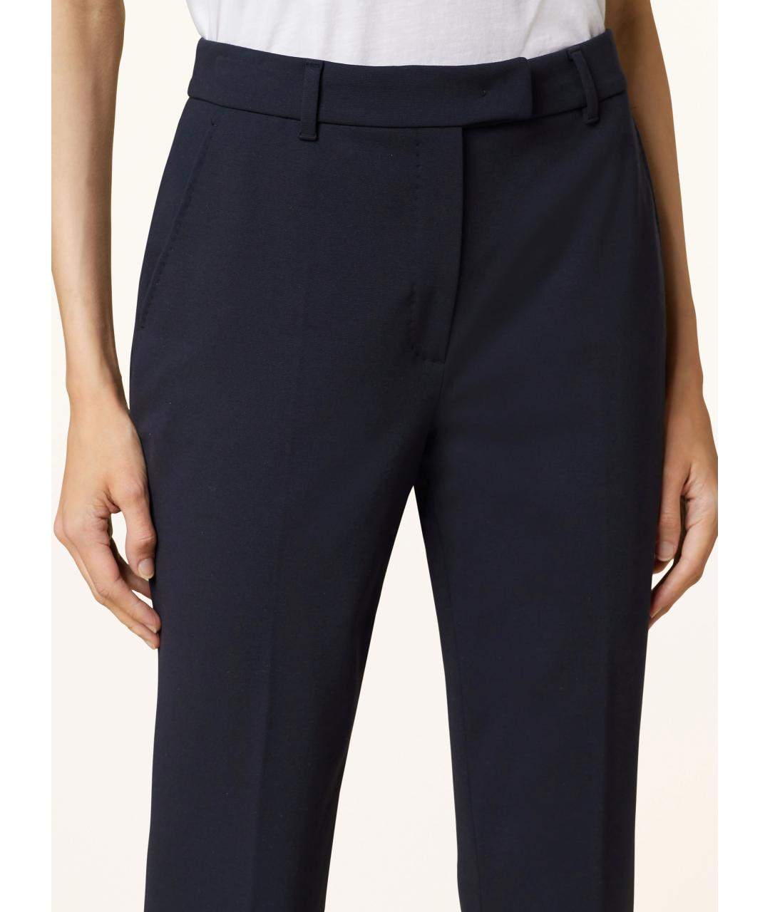 WEEKEND MAX MARA Синие шерстяные прямые брюки, фото 3