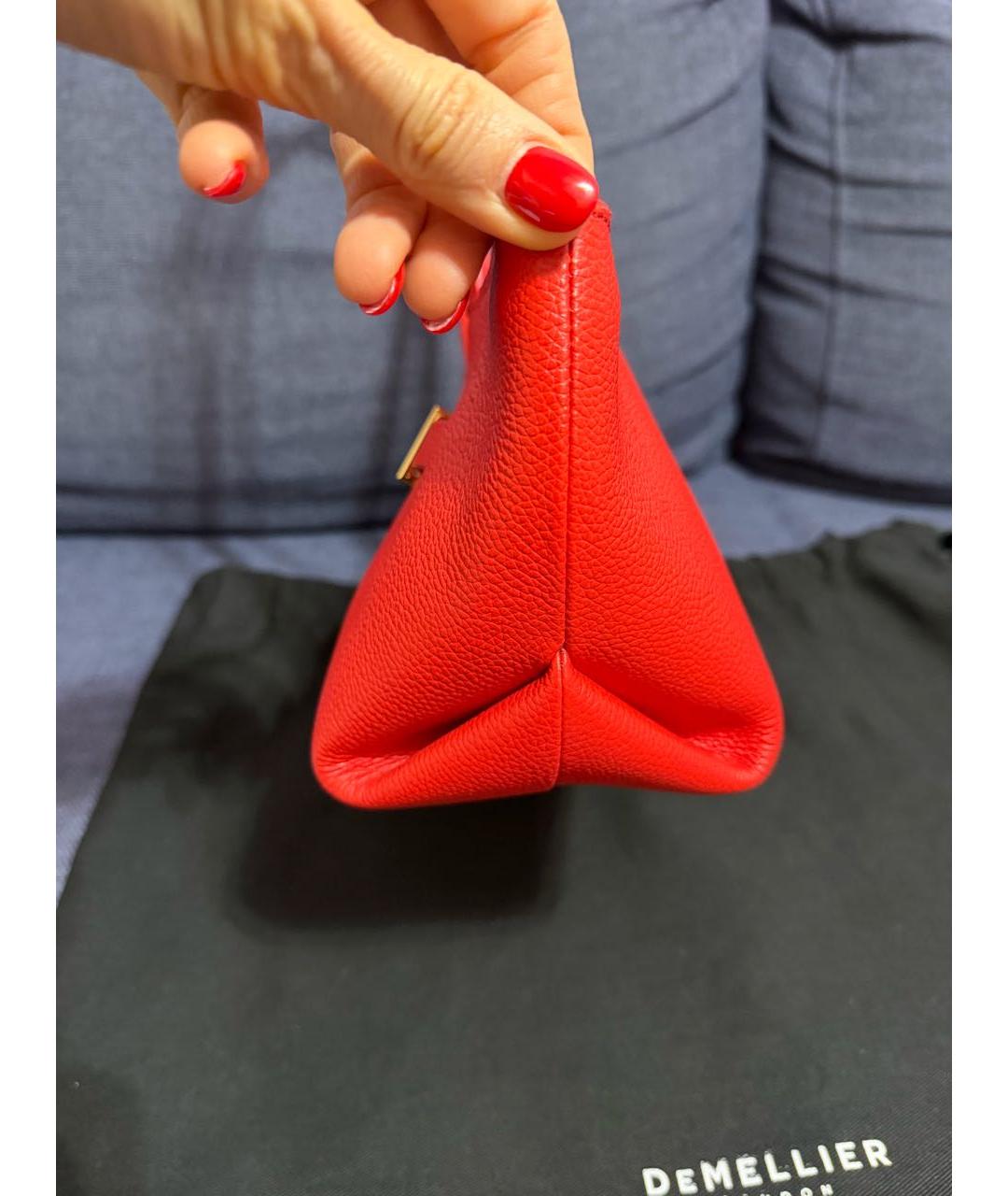 DEMELLIER Красная кожаная сумка с короткими ручками, фото 2