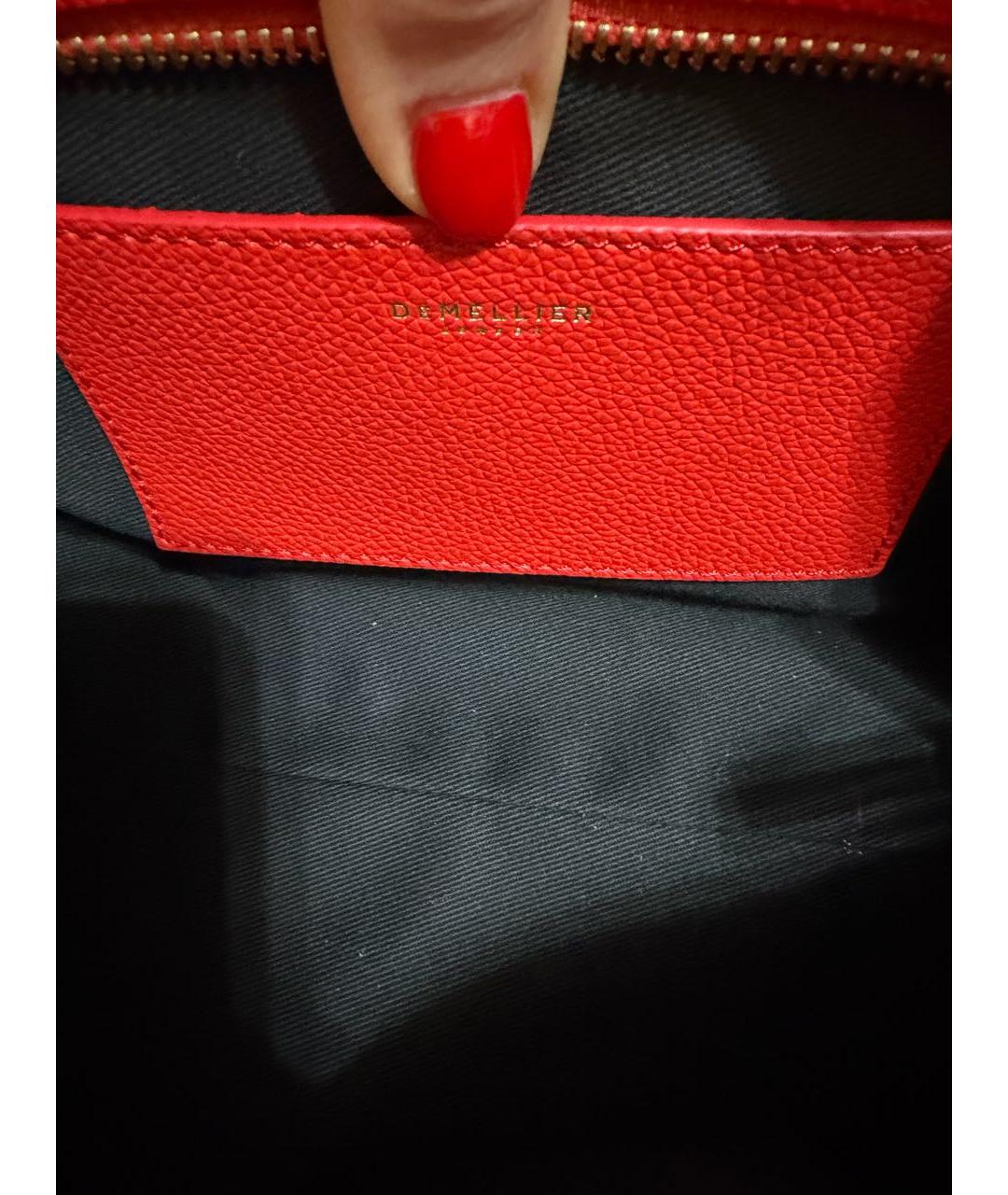 DEMELLIER Красная кожаная сумка с короткими ручками, фото 5