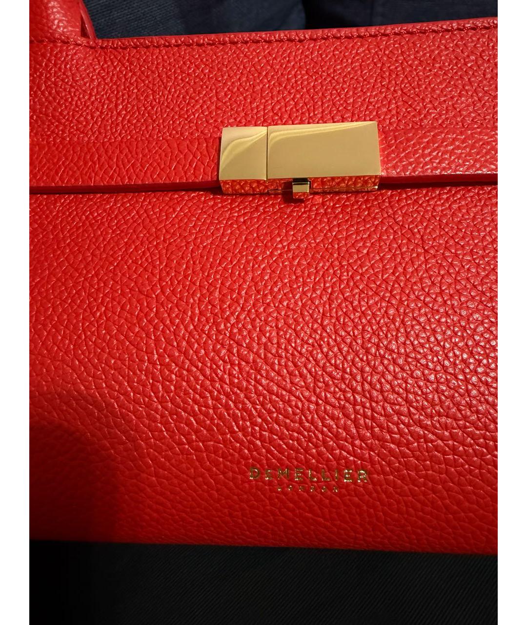 DEMELLIER Красная кожаная сумка с короткими ручками, фото 4