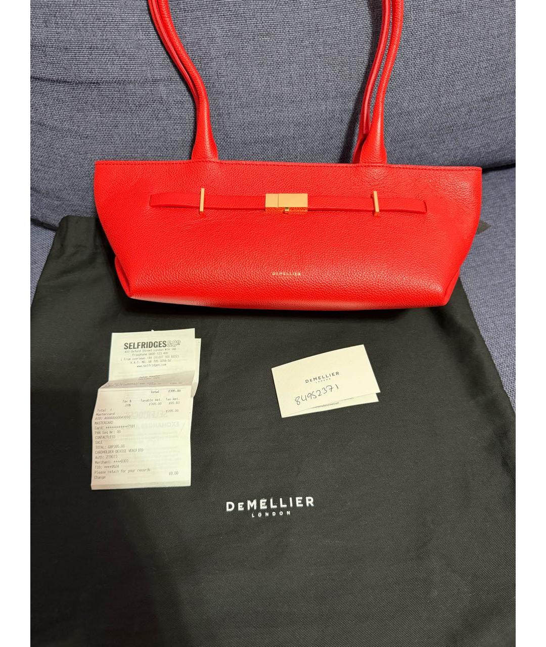 DEMELLIER Красная кожаная сумка с короткими ручками, фото 8