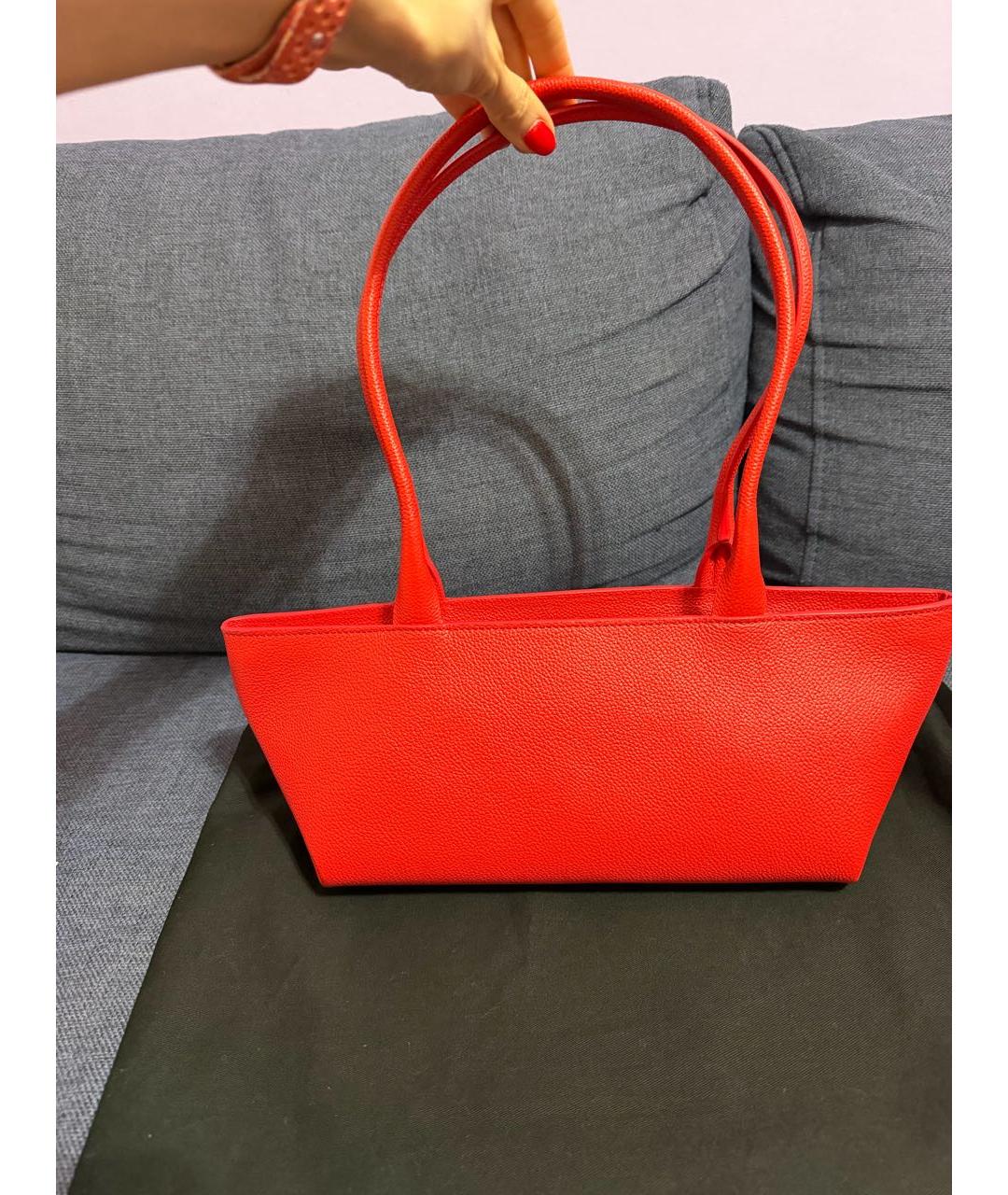 DEMELLIER Красная кожаная сумка с короткими ручками, фото 3