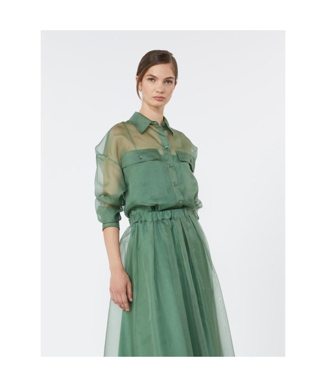 WEEKEND MAX MARA Зеленая шелковая блузы, фото 3