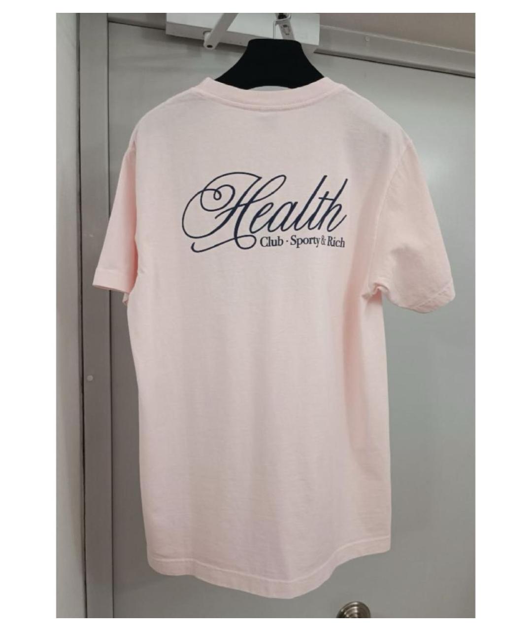 SPORTY AND RICH Розовая хлопковая футболка, фото 2