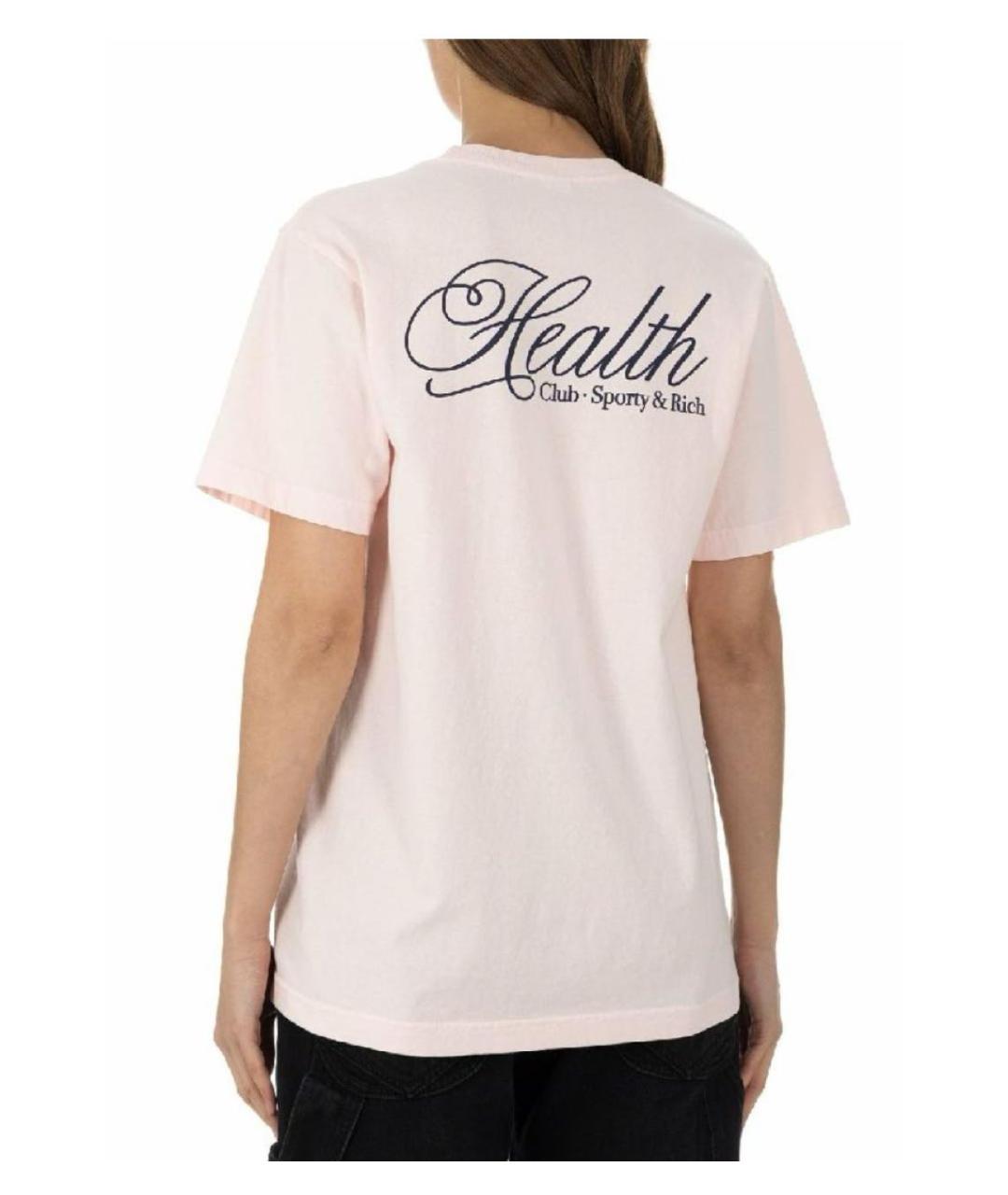 SPORTY AND RICH Розовая хлопковая футболка, фото 5