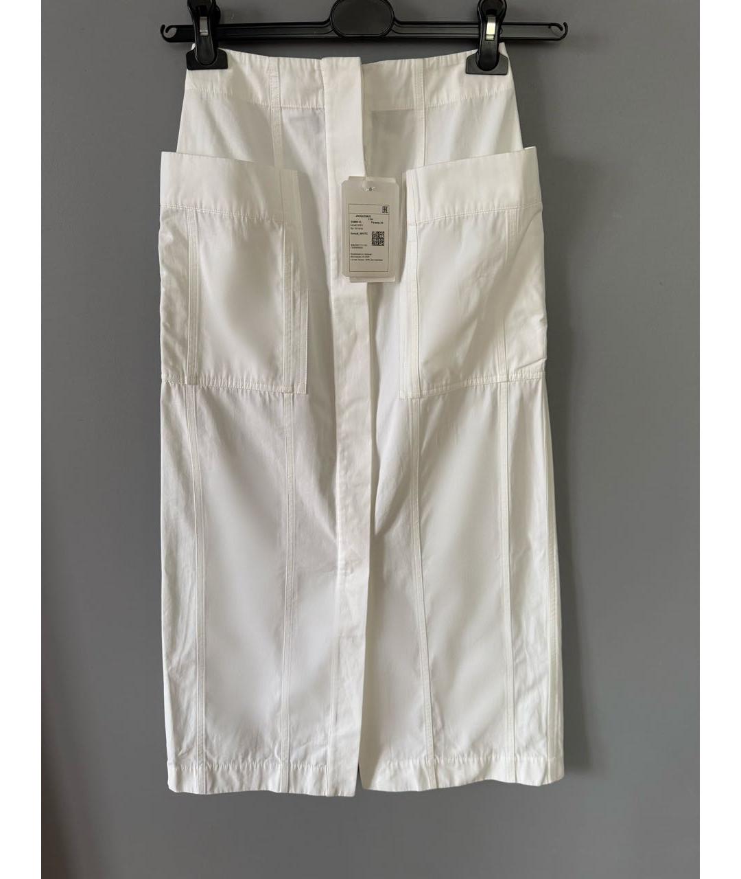 JACQUEMUS Белая хлопковая юбка миди, фото 2