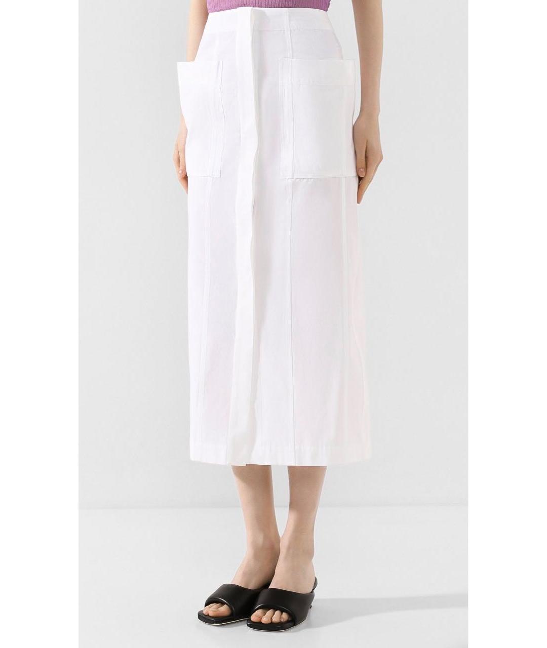 JACQUEMUS Белая хлопковая юбка миди, фото 3