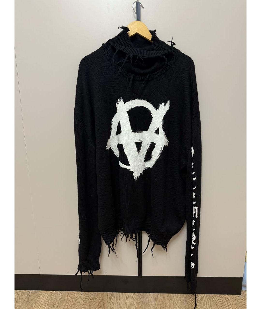 VETEMENTS Черный шерстяной джемпер / свитер, фото 6