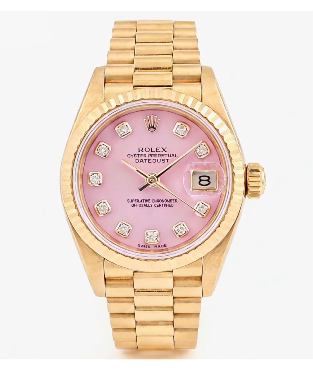 ROLEX Розовые часы из желтого золота, фото 7