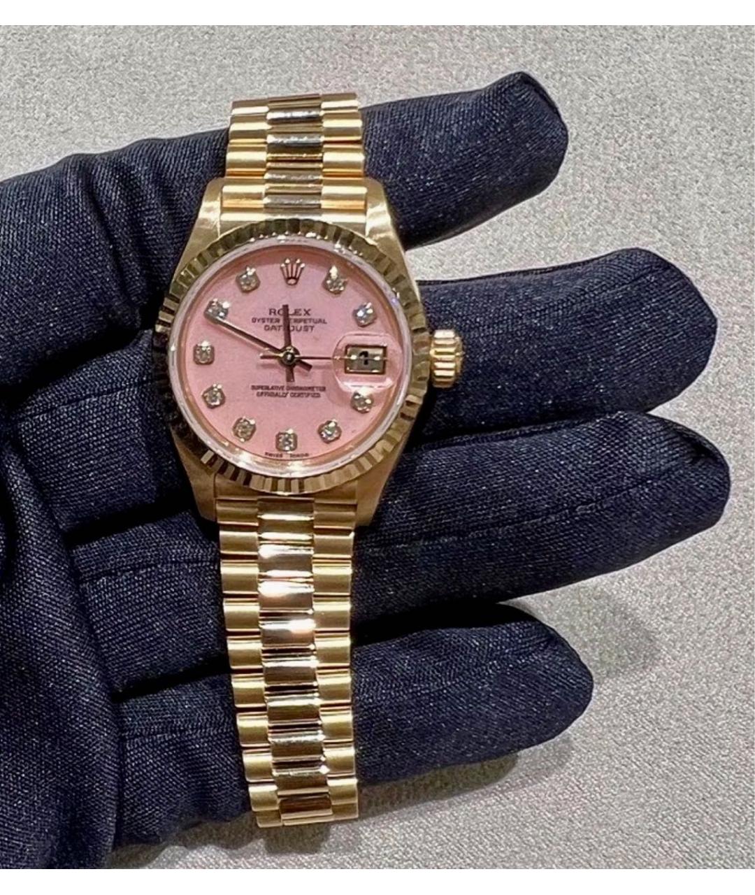 ROLEX Розовые часы из желтого золота, фото 6