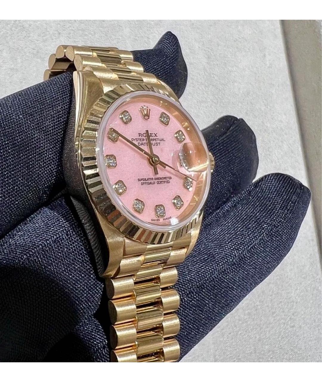 ROLEX Розовые часы из желтого золота, фото 3
