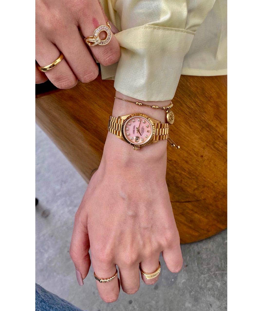 ROLEX Розовые часы из желтого золота, фото 2