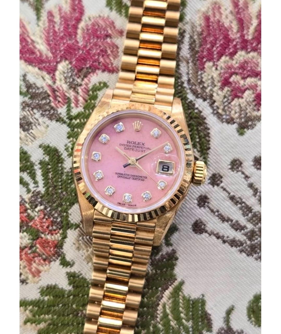 ROLEX Розовые часы из желтого золота, фото 5