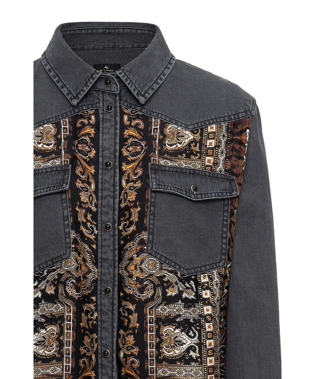 ETRO Антрацитовая хлопковая рубашка, фото 4