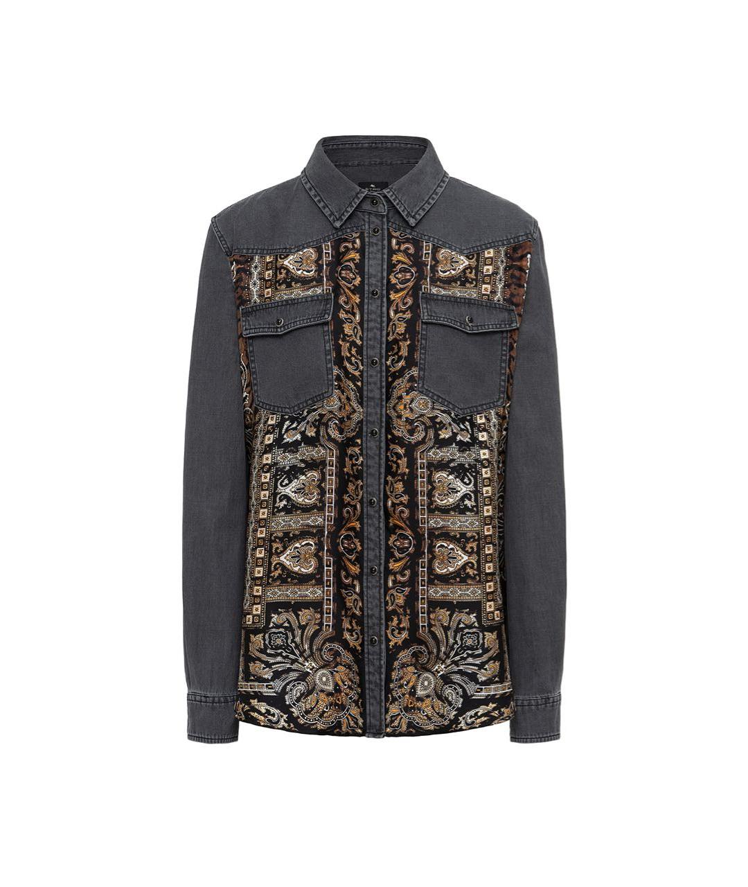 ETRO Антрацитовая хлопковая рубашка, фото 7