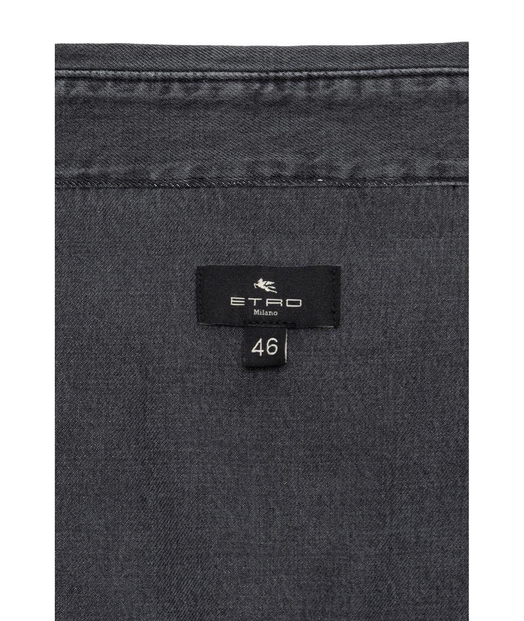 ETRO Антрацитовая хлопковая рубашка, фото 5