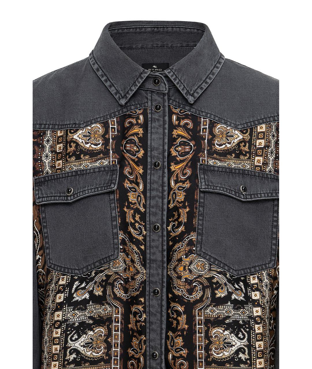 ETRO Антрацитовая хлопковая рубашка, фото 3