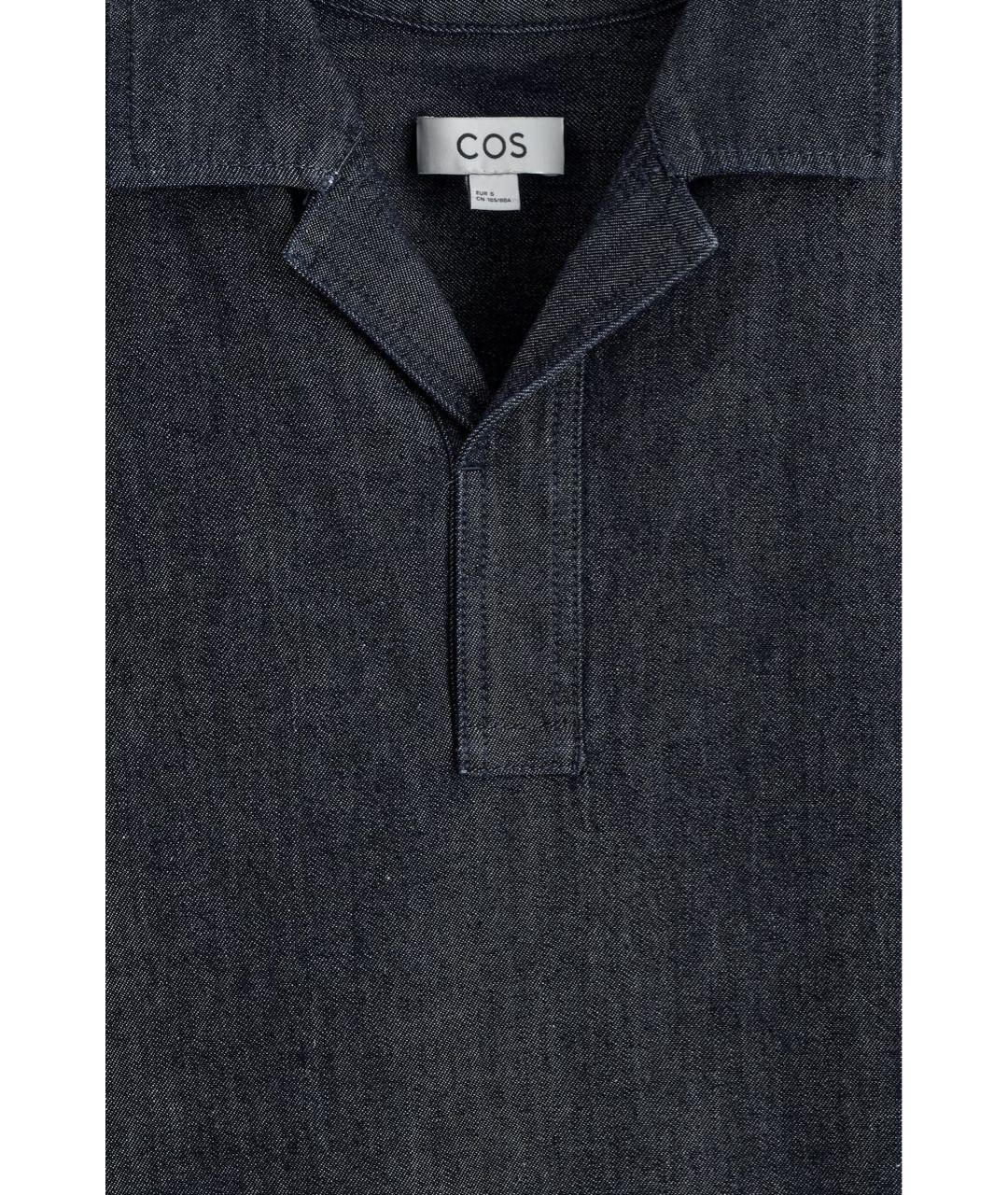 COS Темно-синяя хлопковая футболка, фото 6