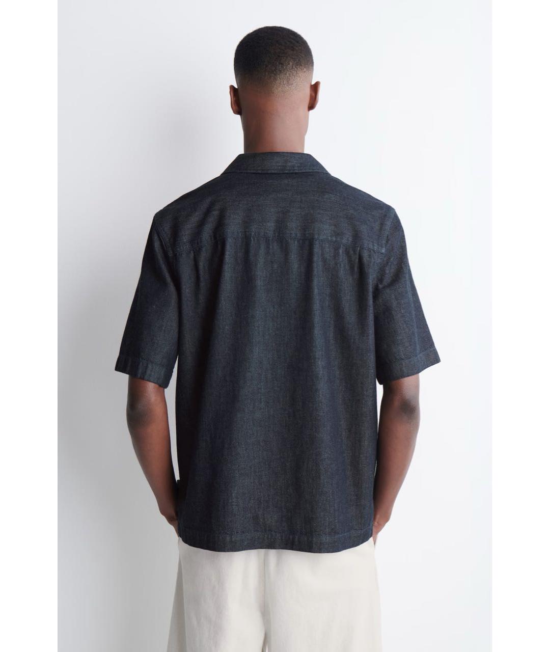 COS Темно-синяя хлопковая футболка, фото 3