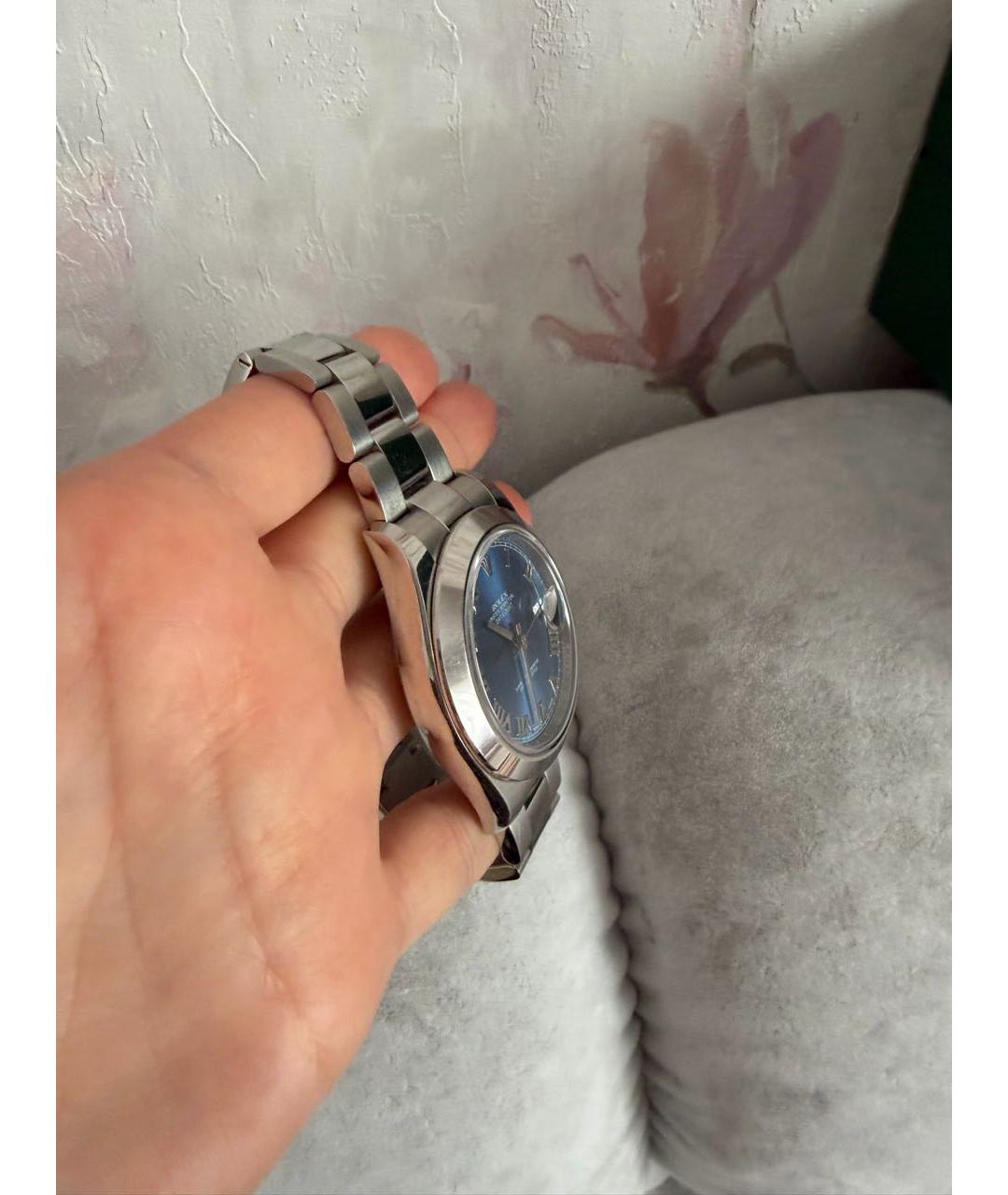 ROLEX Голубые металлические часы, фото 8