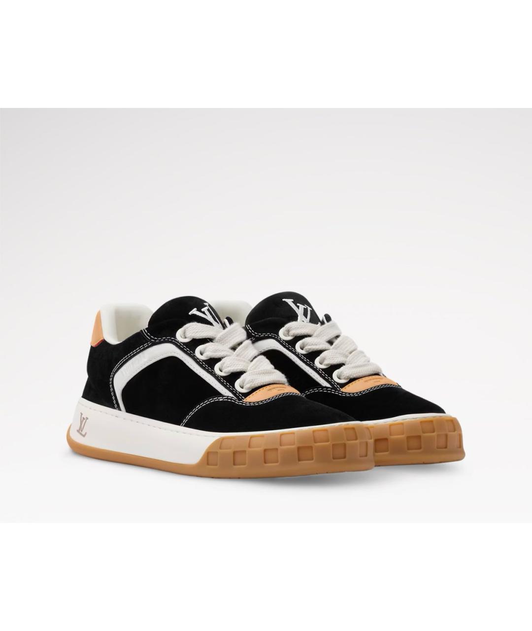 LOUIS VUITTON Черные замшевые низкие кроссовки / кеды, фото 2