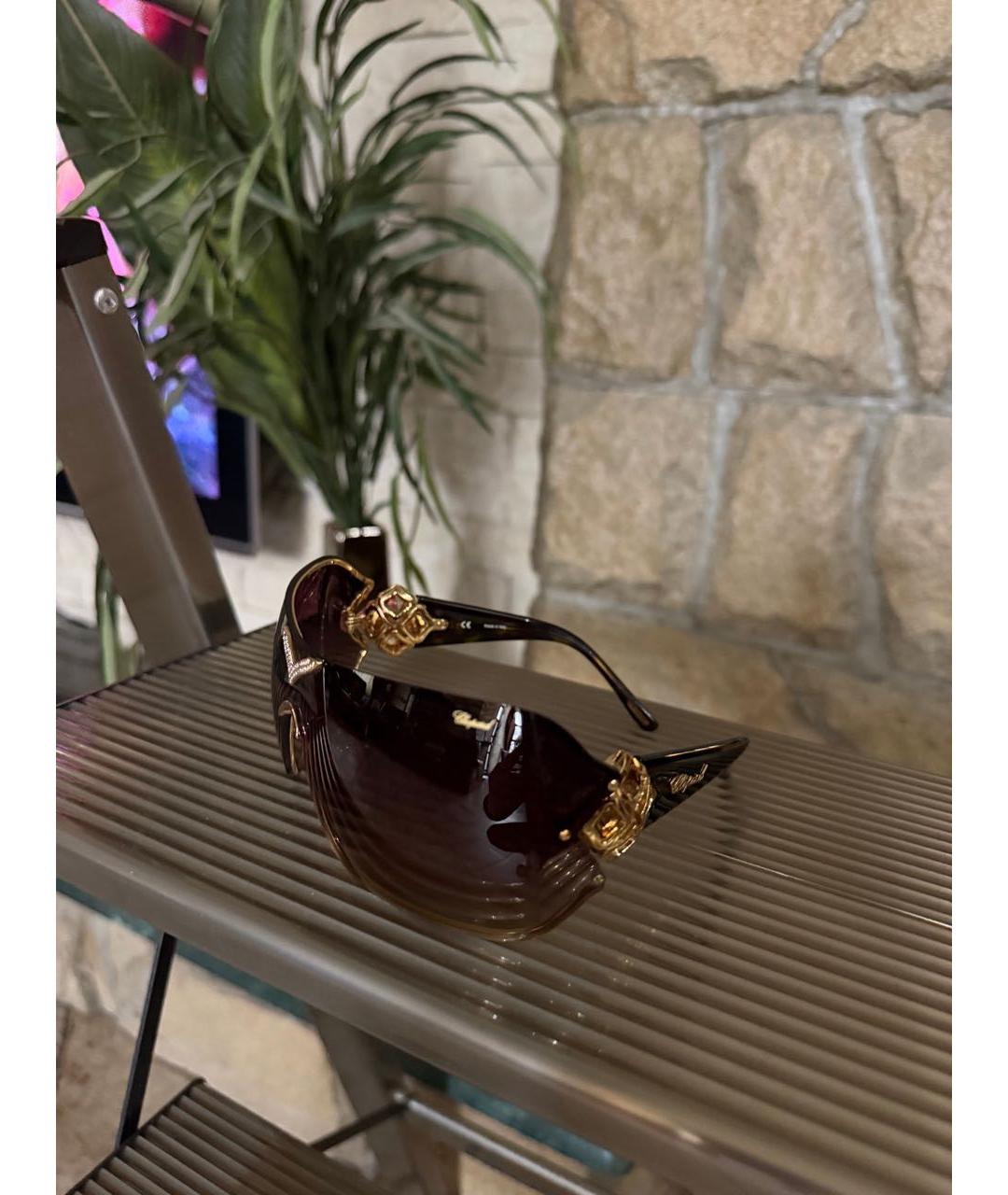 CHOPARD Коричневые пластиковые солнцезащитные очки, фото 4