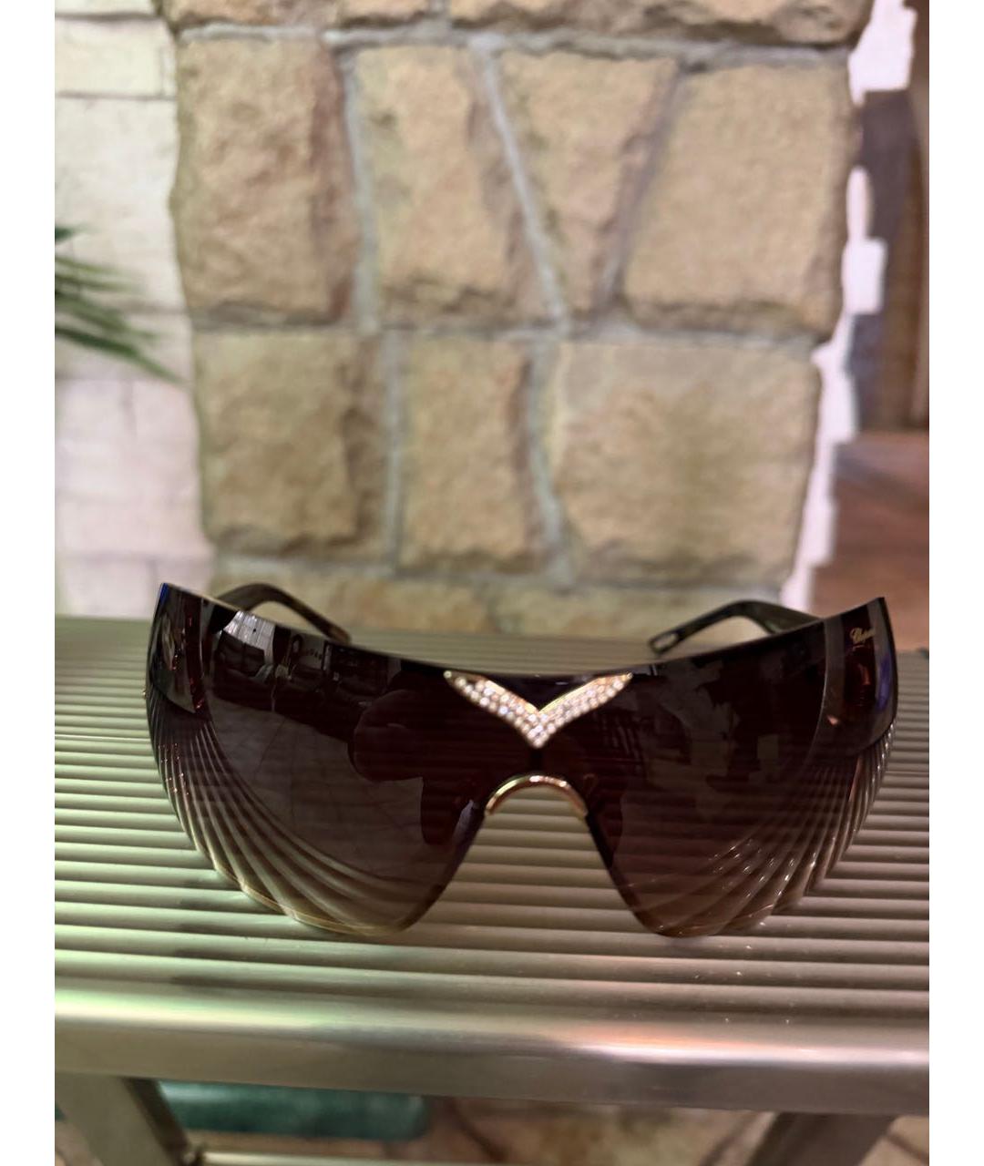 CHOPARD Коричневые пластиковые солнцезащитные очки, фото 7
