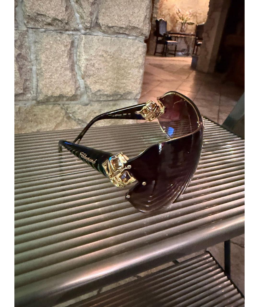 CHOPARD Коричневые пластиковые солнцезащитные очки, фото 5