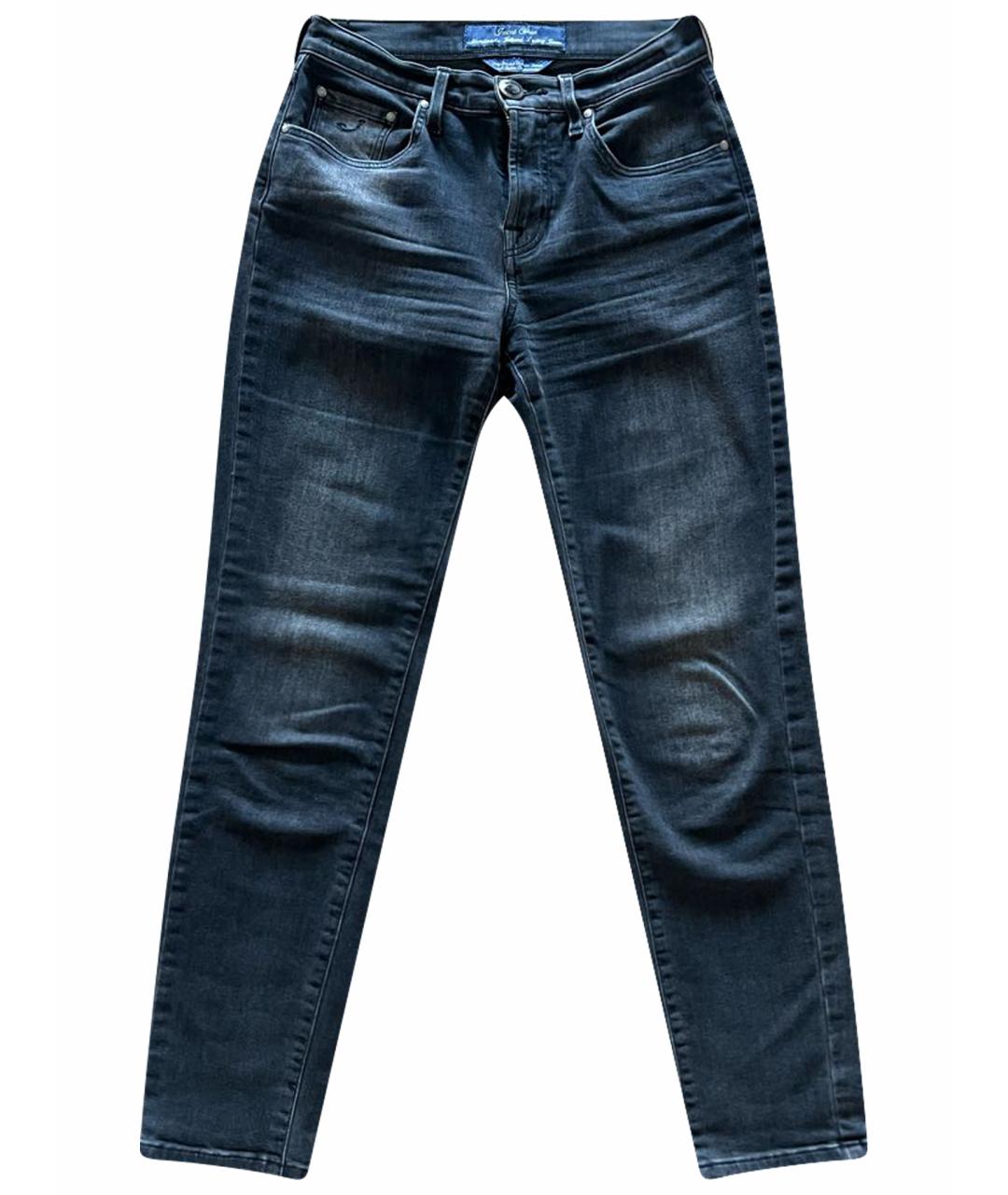 JACOB COHEN Антрацитовые хлопковые прямые джинсы, фото 1