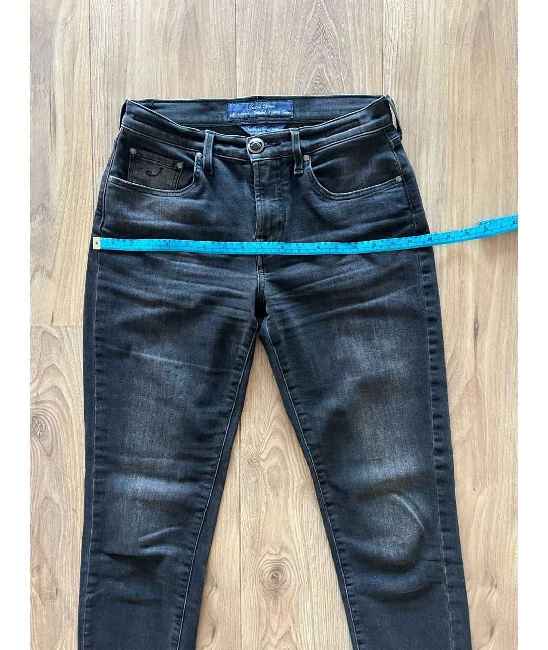 JACOB COHEN Антрацитовые хлопковые прямые джинсы, фото 7