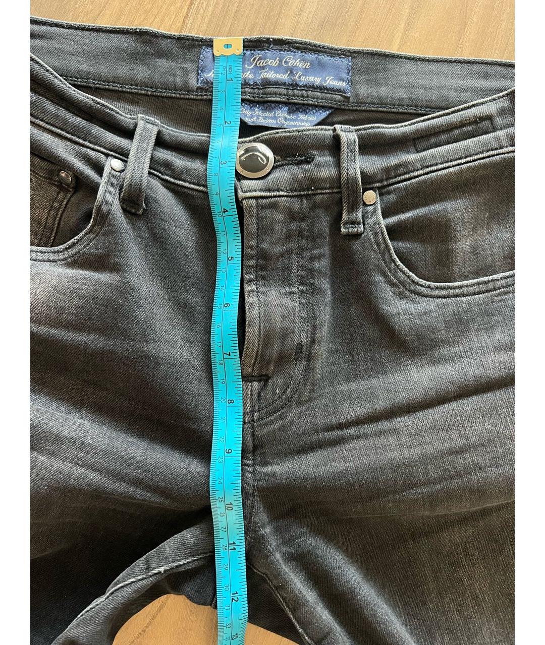 JACOB COHEN Антрацитовые хлопковые прямые джинсы, фото 5
