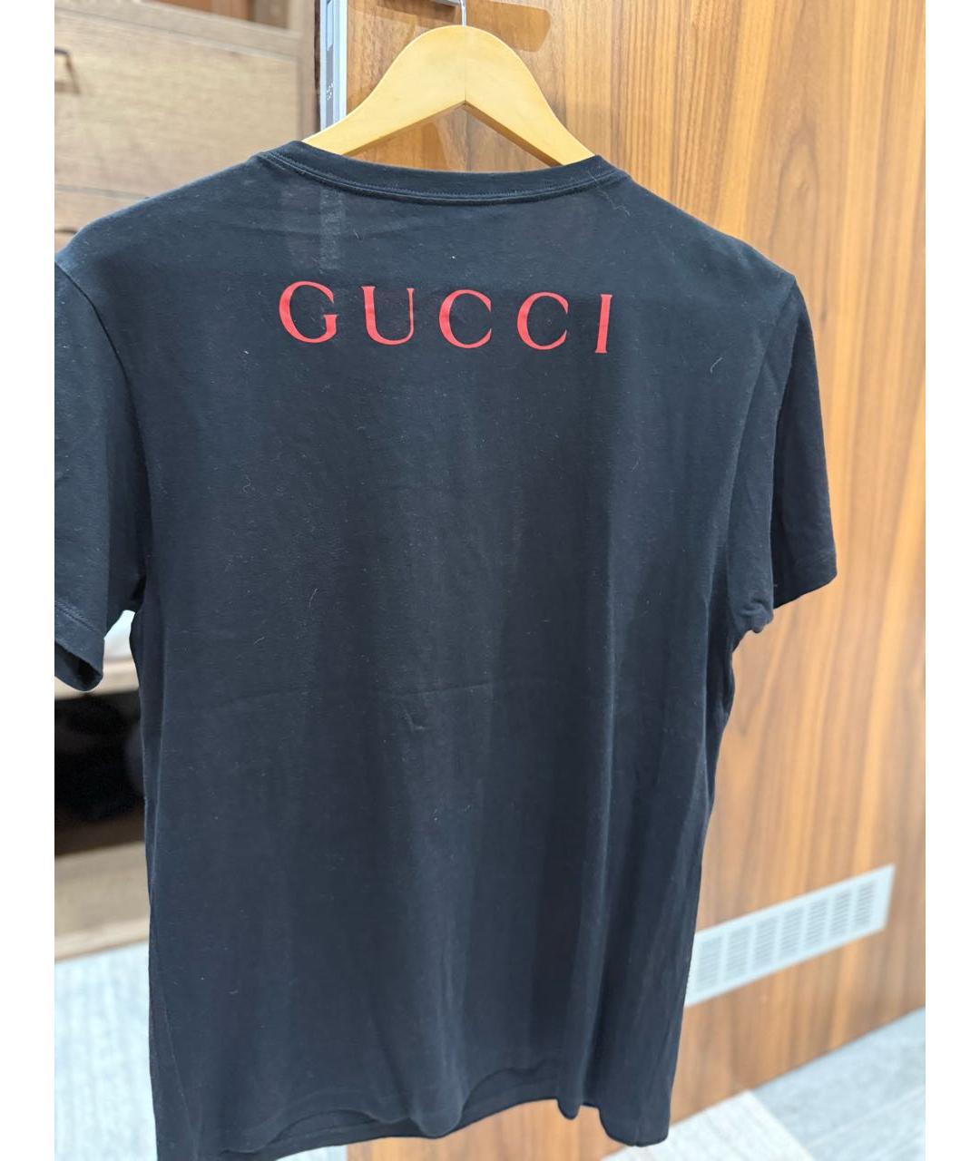 GUCCI Черная хлопковая футболка, фото 2