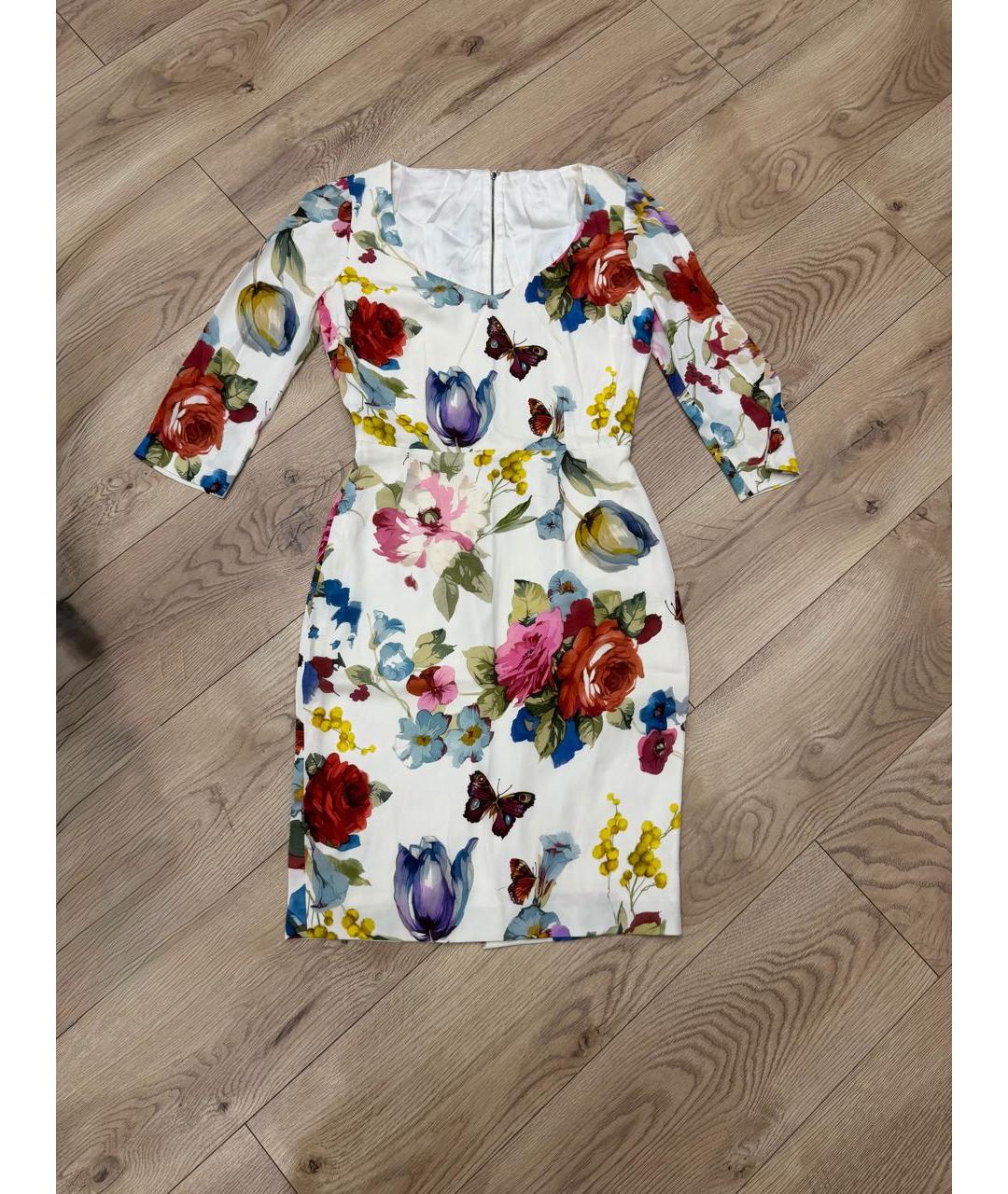 DOLCE&GABBANA Мульти шелковое повседневное платье, фото 7