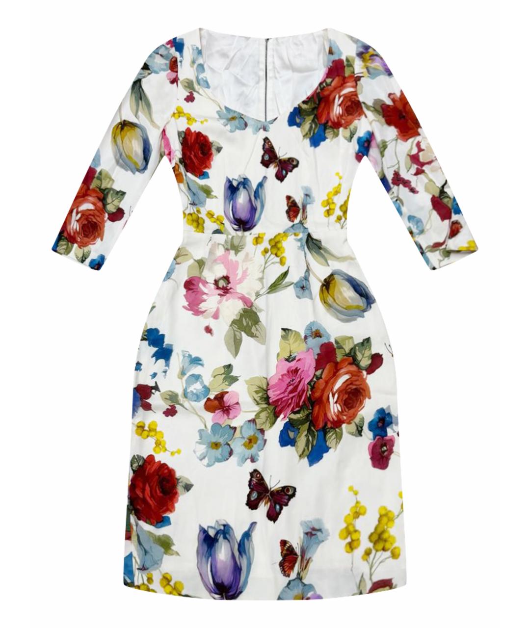 DOLCE&GABBANA Мульти шелковое повседневное платье, фото 1