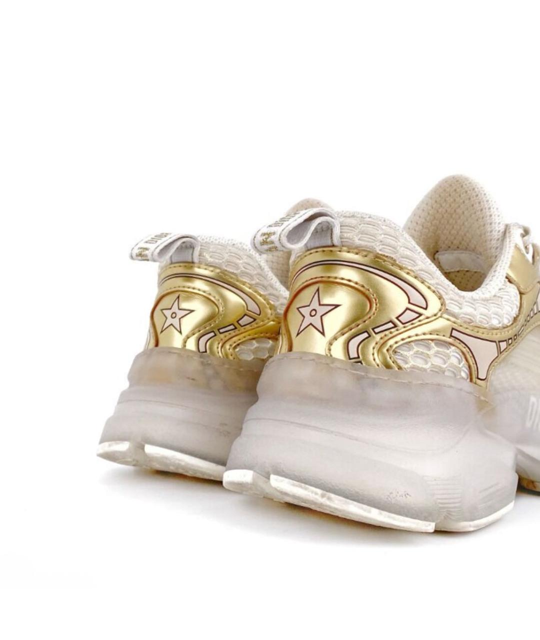 CHRISTIAN DIOR Золотые кожаные кроссовки, фото 4