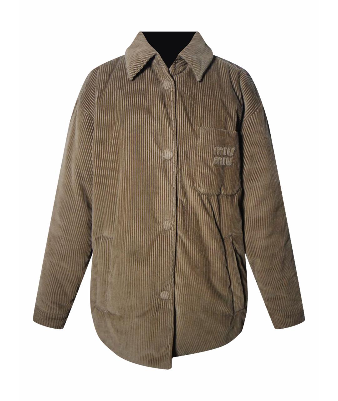 MIU MIU Коричневая велюровая куртка, фото 1