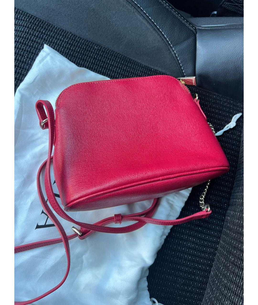 FURLA Красная кожаная сумка через плечо, фото 2