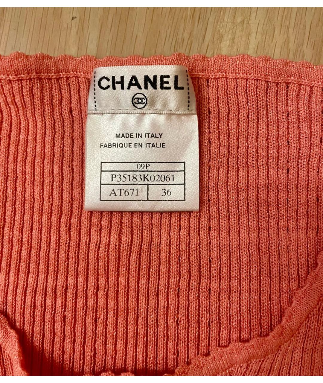 CHANEL Коралловая вискозная футболка, фото 2