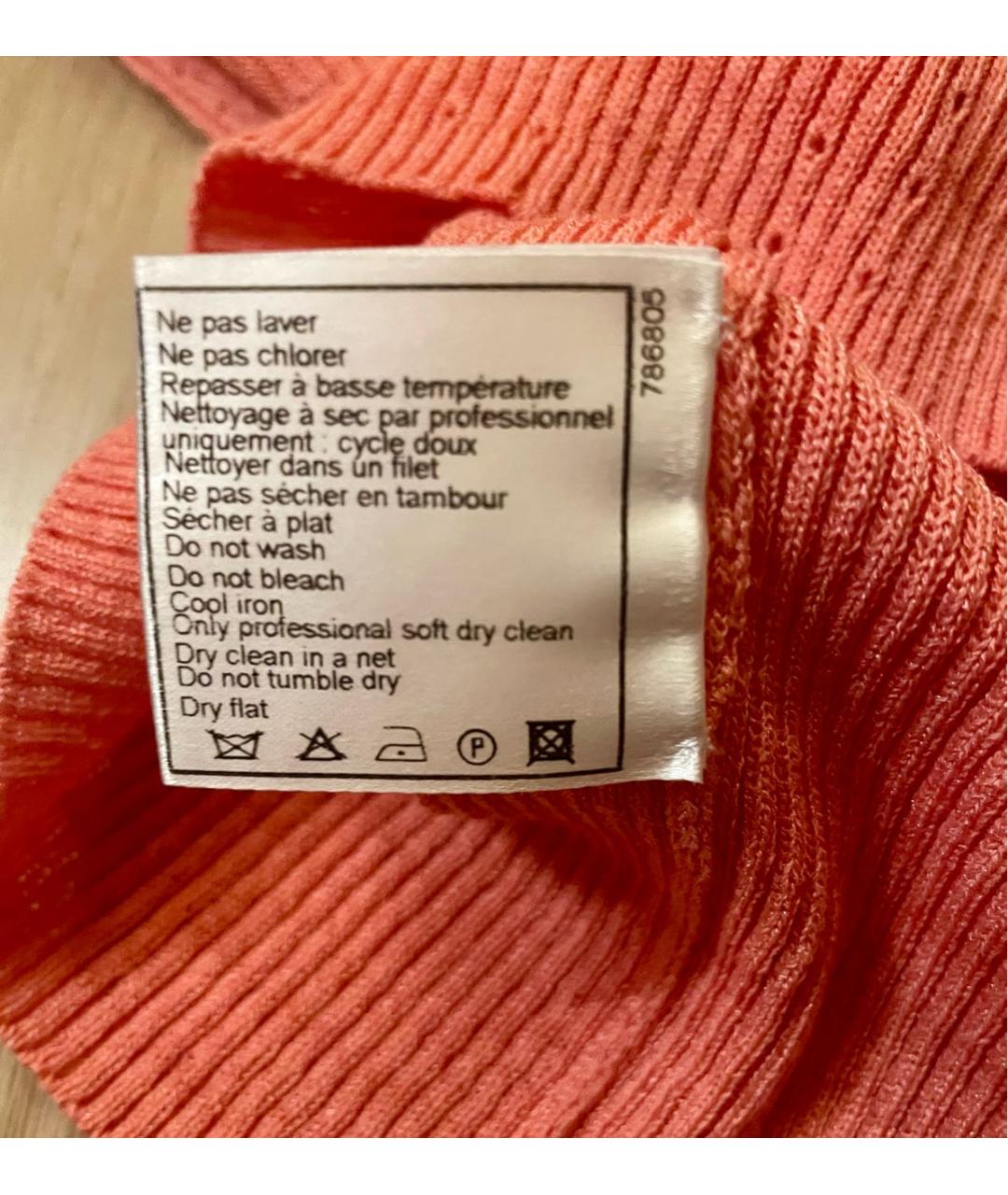 CHANEL Коралловая вискозная футболка, фото 6