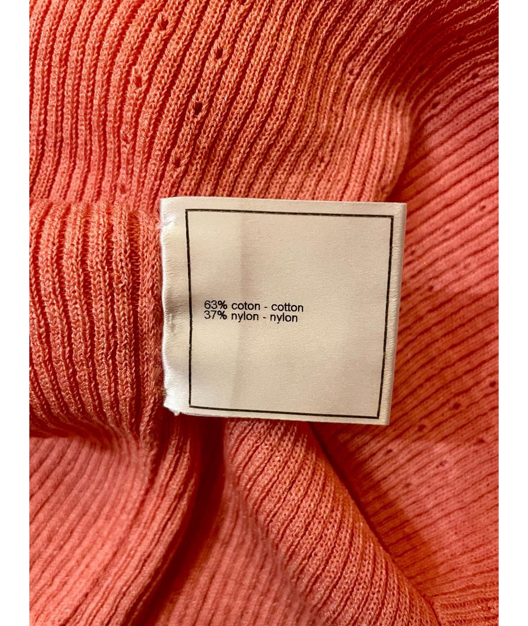 CHANEL Коралловая вискозная футболка, фото 5