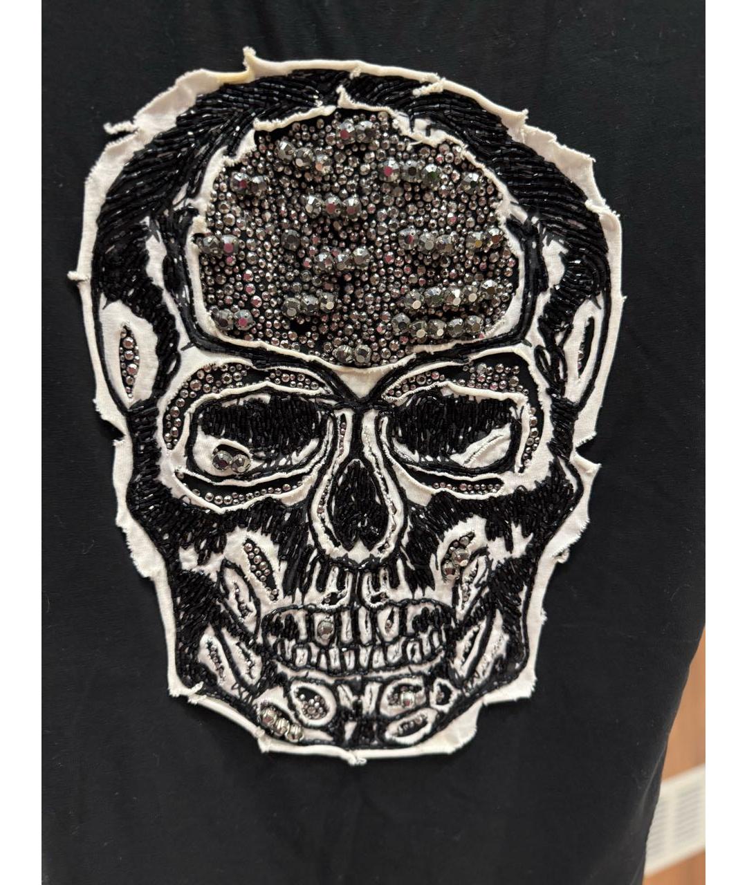 PHILIPP PLEIN Черная хлопковая футболка, фото 3